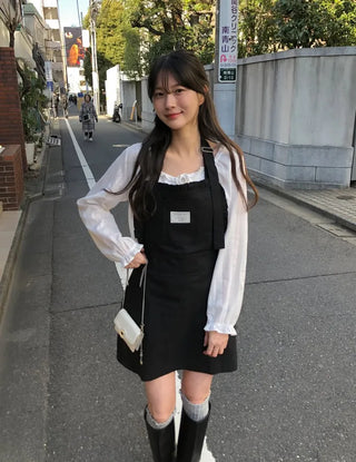 Frill-layered halter neck dress