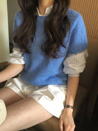 Mohair short-sleeved knit