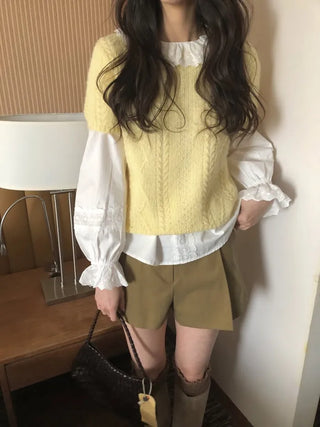 Mohair short-sleeved knit