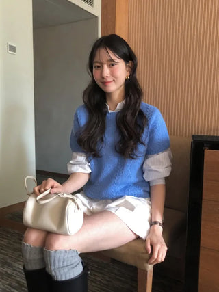Mohair short-sleeved knit