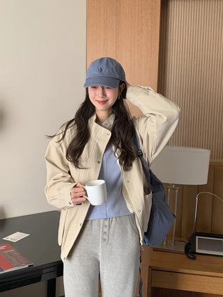 Basic cotton blouson