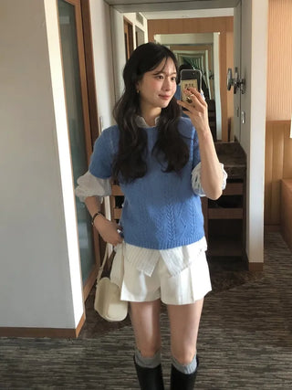 Mohair short-sleeved knit