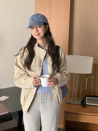 Basic cotton blouson