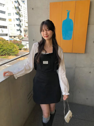Frill-layered halter neck dress