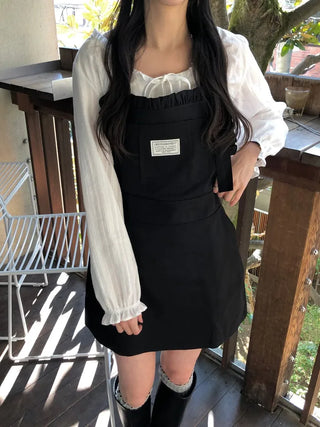 Frill-layered halter neck dress