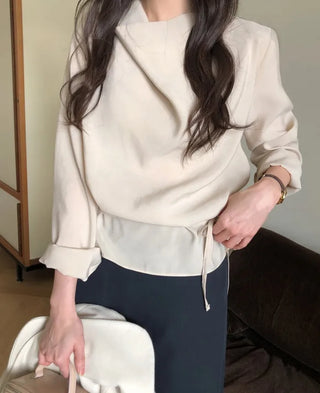 (2 colors) Drape Blouse
