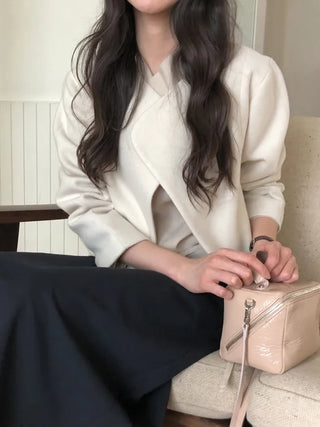 (2 colors) Layered Point Wool Jacket