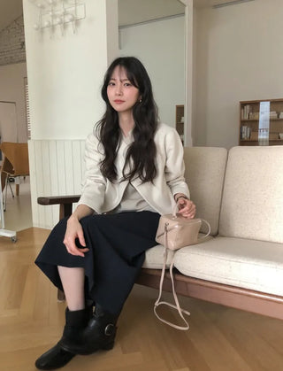(2 colors) Layered Point Wool Jacket