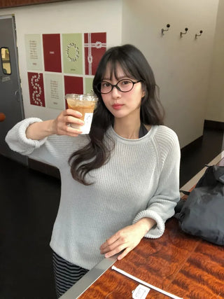 (3 colors) Boat Neck Oversized Knit