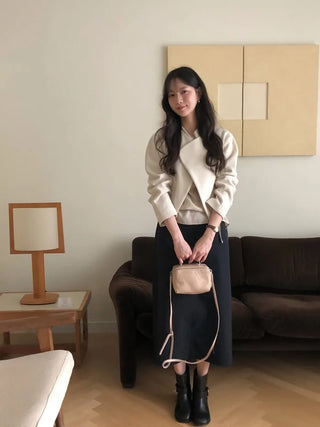 (2 colors) Layered Point Wool Jacket