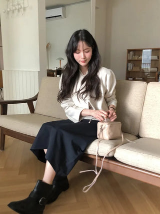 (2 colors) Drape Blouse