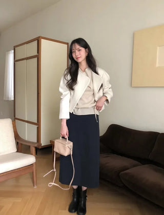 (2 colors) Layered Point Wool Jacket