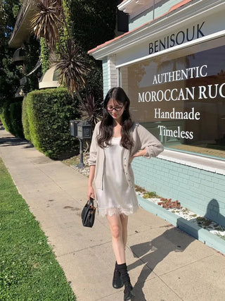 (2 colors) Silky Camisole Dress