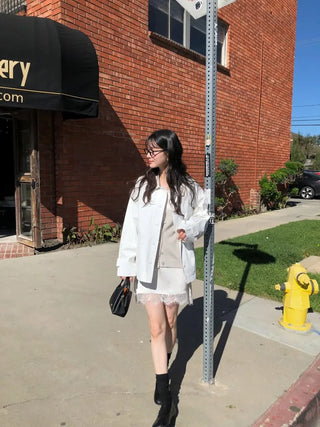 (2 colors) Bi-color cropped jacket
