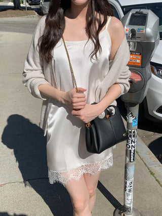 (2 colors) Silky Camisole Dress