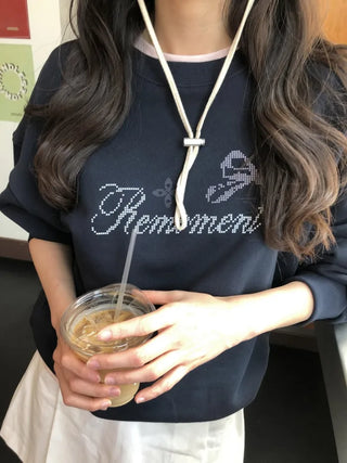 (3 colors) Pixel print sweatshirt