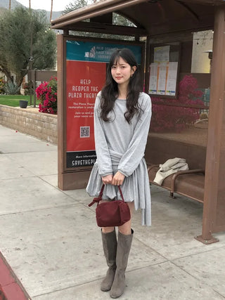 (2 colors) Balloon Wrap Dress