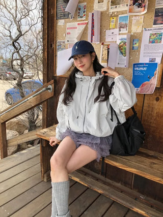 (2 colors) Hooded Anorak