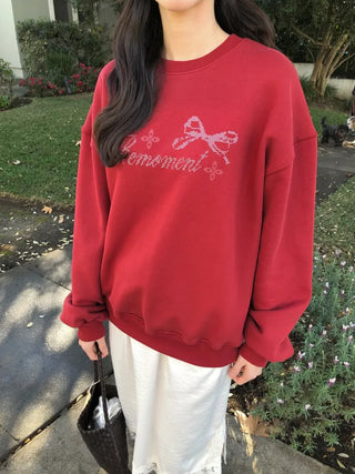 (3 colors) Pixel print sweatshirt