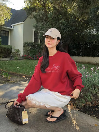 (3 colors) Pixel print sweatshirt
