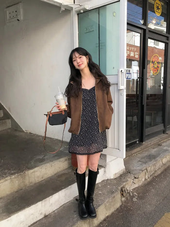 (3 colors) Suede Blouson