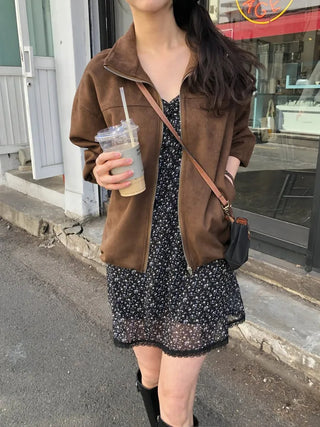 (3 colors) Suede Blouson