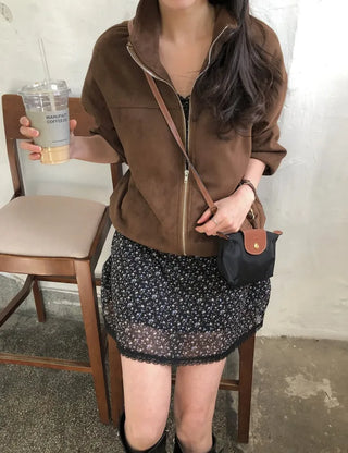 (3 colors) Suede Blouson