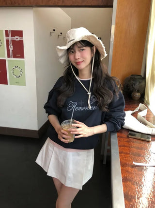 (3 colors) Pixel print sweatshirt
