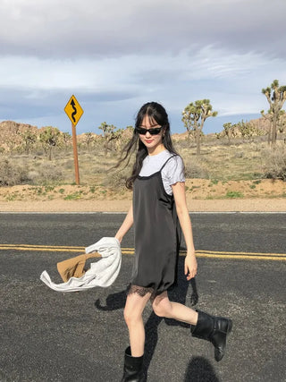 (2 colors) Silky Camisole Dress