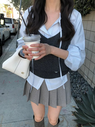 (3 colors) Wool knit bustier