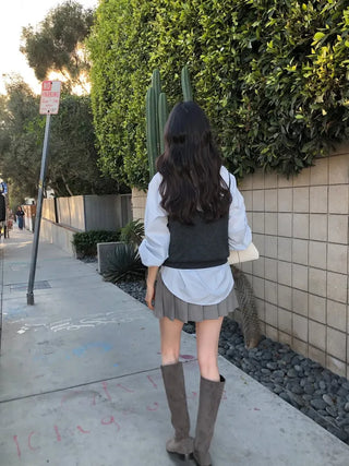 (2 colors) Pleated Mini Skirt
