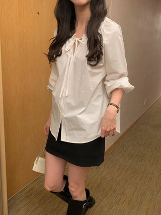 (2 colors) Frill Blouse