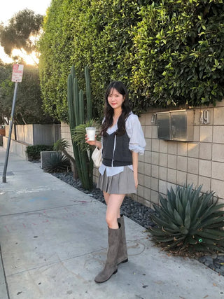 (2 colors) Pleated Mini Skirt