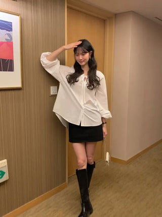 (2 colors) Frill Blouse