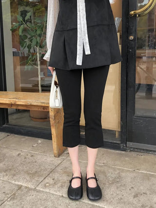 (2 colors) Slit 8/10 length leggings pants