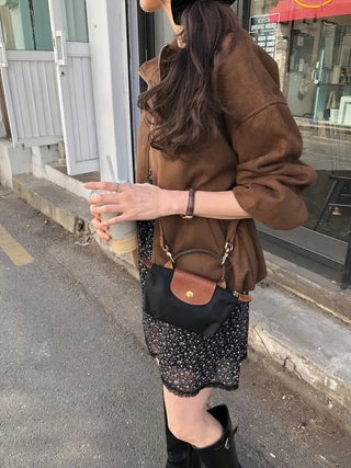 (3 colors) Suede Blouson