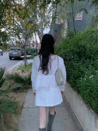 (2 colors) Ruffle Tie Blouse