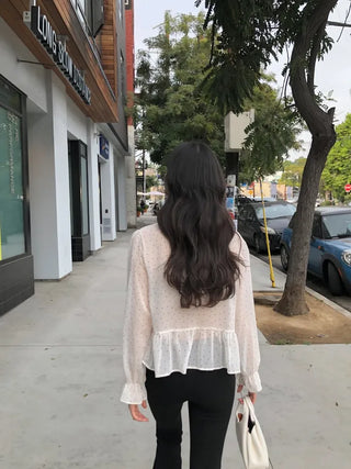 Polka dot tie blouse
