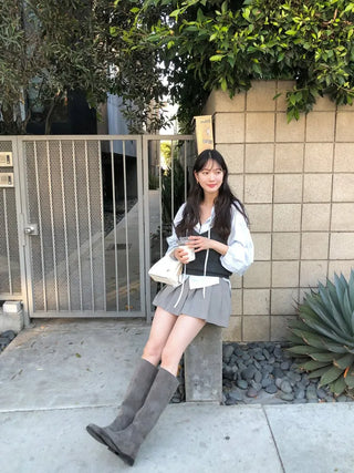(2 colors) Pleated Mini Skirt