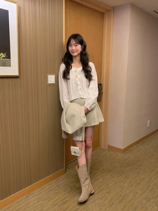 (3 colors) Pleated Mini Skirt