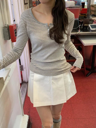 (5 colors) Henley neck T-shirt
