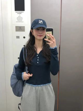(3 colors) Layered Bicolor T-shirt