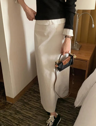 (2 colors) Cotton Long Skirt