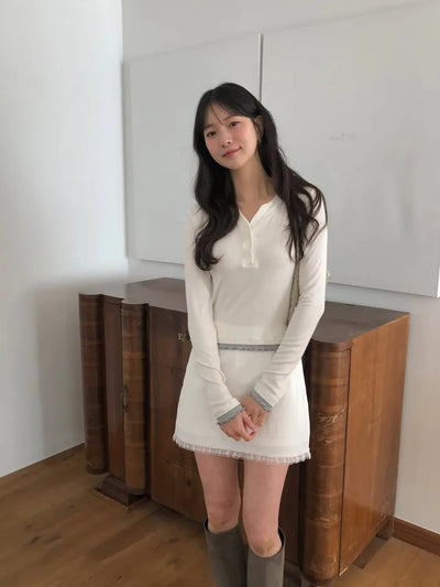 (2 colors) Lace Mini Skirt