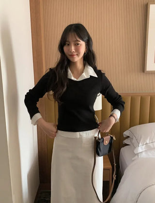 (2 colors) Cotton Long Skirt