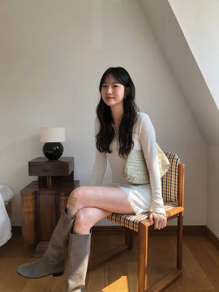 (2 colors) Lace Mini Skirt