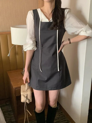 (2 colors) Tie-shirred blouse