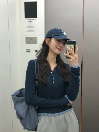 (3 colors) Layered Bicolor T-shirt