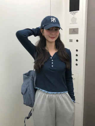 (3 colors) Layered Bicolor T-shirt