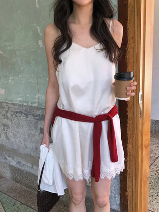 Lace satin dress
